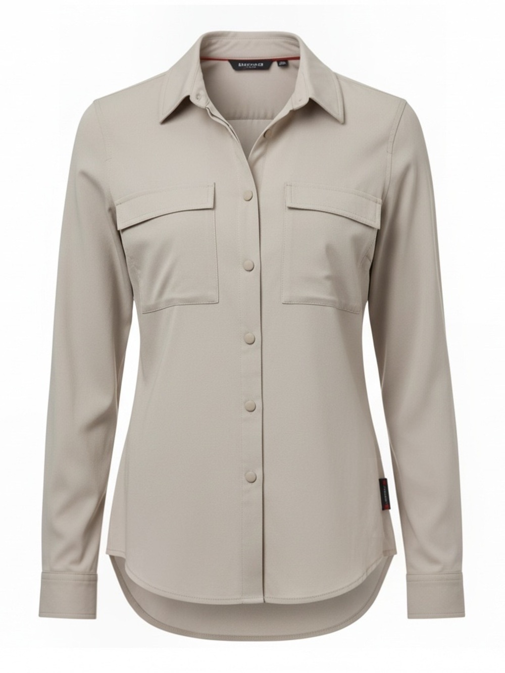 Simms Button Shirt Womens M Cream Like New Snap Front Long Sleeve Utility